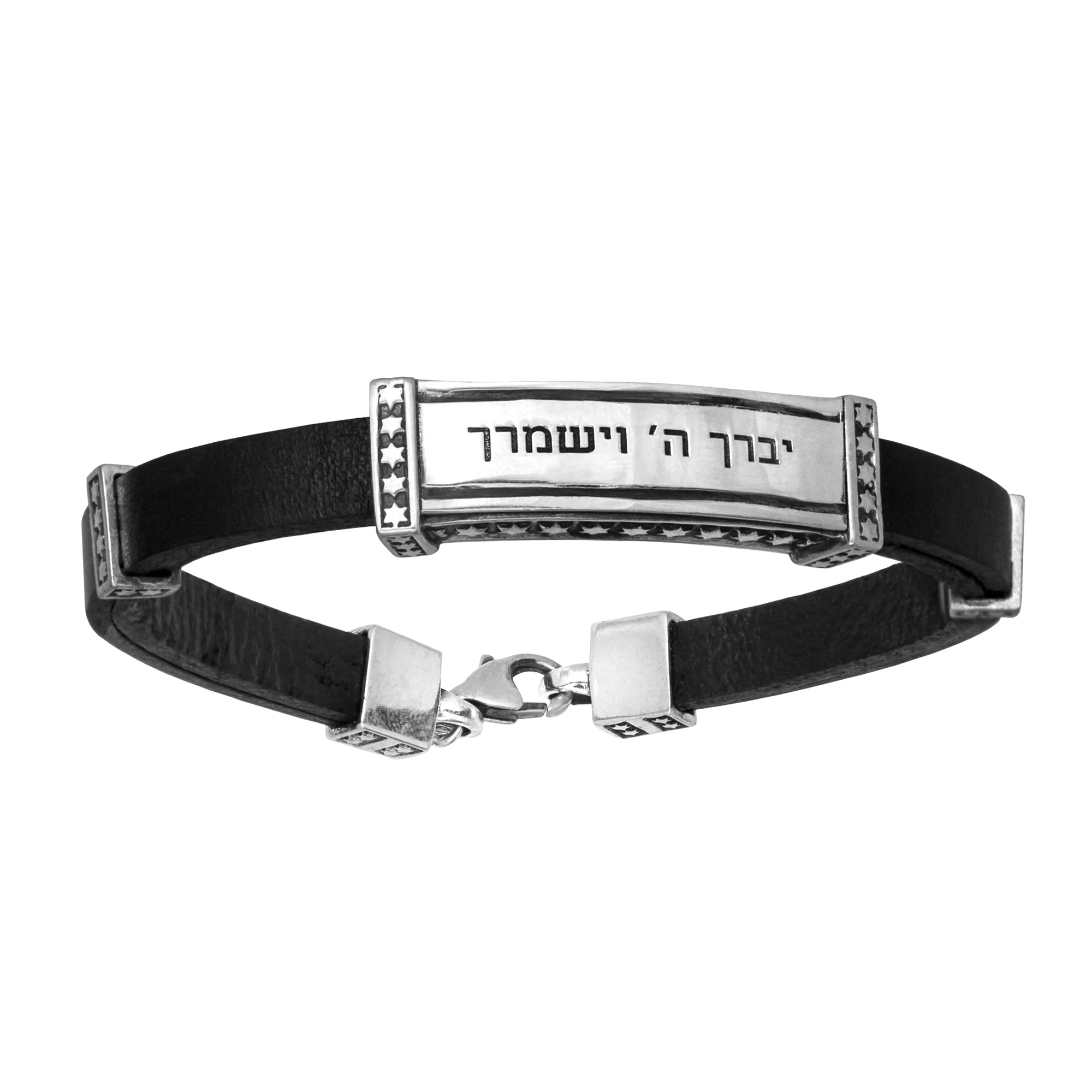 Men's Kabbalah Bracelet Prayer Wealth Spell & Riches Sterling Silver Leather Men's Kabbalah Bracelet Prayer Wealth Spell & Riches Sterling Silver Leather
