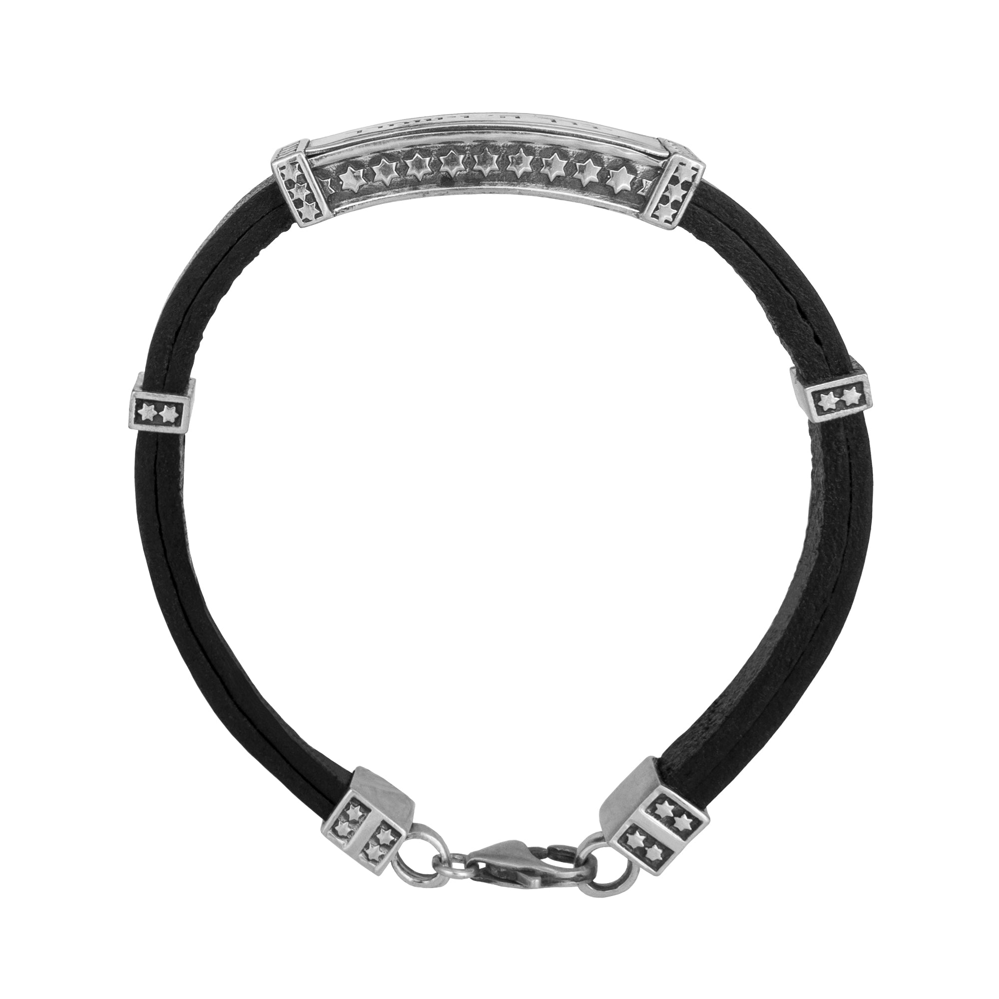 Men's Kabbalah Bracelet Prayer Wealth Spell & Riches Sterling Silver Leather Men's Kabbalah Bracelet Prayer Wealth Spell & Riches Sterling Silver Leather