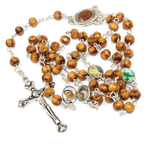 Olive wood Handmade Rosary beads Prayer Knot with Holy Soil from Jerusalem 17" Olive wood Handmade Rosary beads Prayer Knot with Holy Soil from Jerusalem 17"