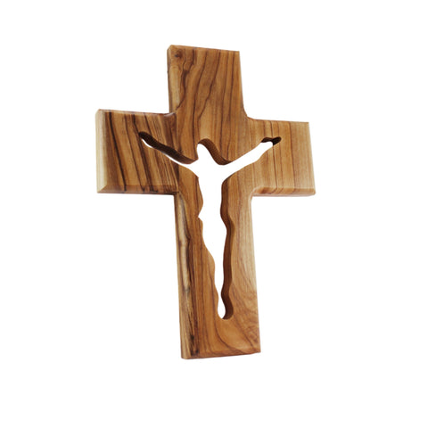 Olive Wood Hanging Wall Cross Jesus Holy Jerusalem Decor Christian 16cm/6.3" Olive Wood Hanging Wall Cross Jesus Holy Jerusalem Decor Christian 16cm/6.3"