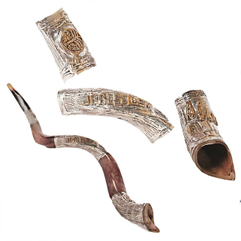 traditional silver plated shofar Jewish ceremonial horn tone
 traditional silver plated shofar Jewish ceremonial horn tone