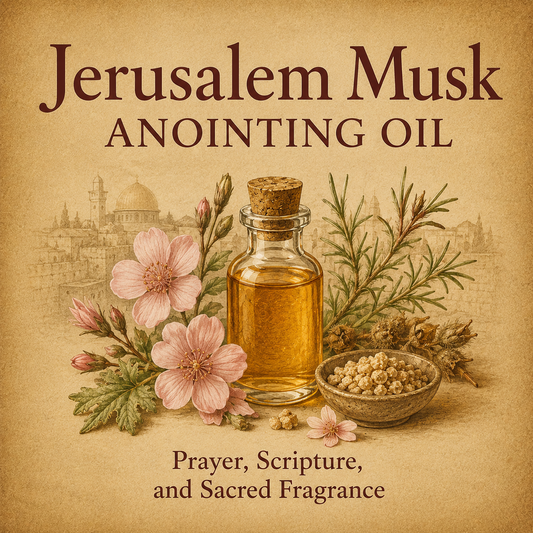 Jerusalem Musk Anointing Oil bottle for Christian prayer, worship, and devotion