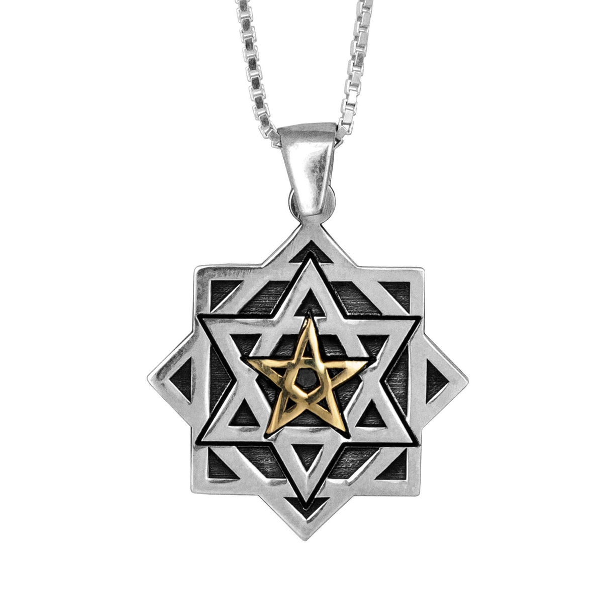 Kabbalah Pendant Eve’s Rectification Tikun Hava Sterling Silver Gold 9K 0.9"