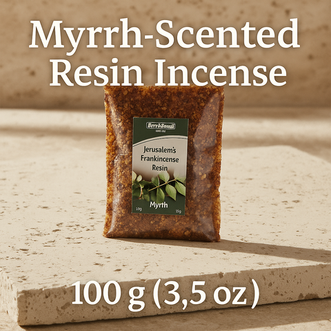 Myrrh-Scented Frankincense Resin Incense Brick — Church Grade (Jerusalem)
