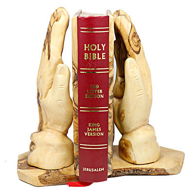 Olive Wood Stand for the Bible Praying Hands Handmade from Bethlehem Holy Land - Holy Land Store