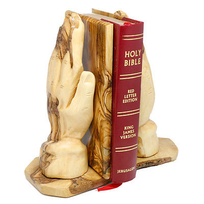 Olive Wood Stand for the Bible Praying Hands Handmade from Bethlehem Holy Land - Holy Land Store