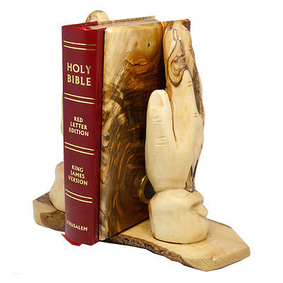 Olive Wood Stand for the Bible Praying Hands Handmade from Bethlehem Holy Land - Holy Land Store