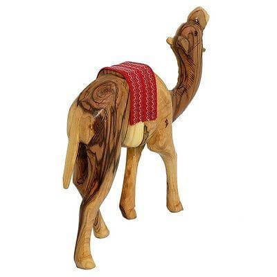 Handmade Olive Wood Camel Figurine Statue Jerusalem Holy Land Gift 9,8" - Holy Land Store