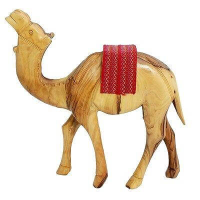 Handmade Olive Wood Camel Figurine Statue Jerusalem Holy Land Gift 9,8" - Holy Land Store