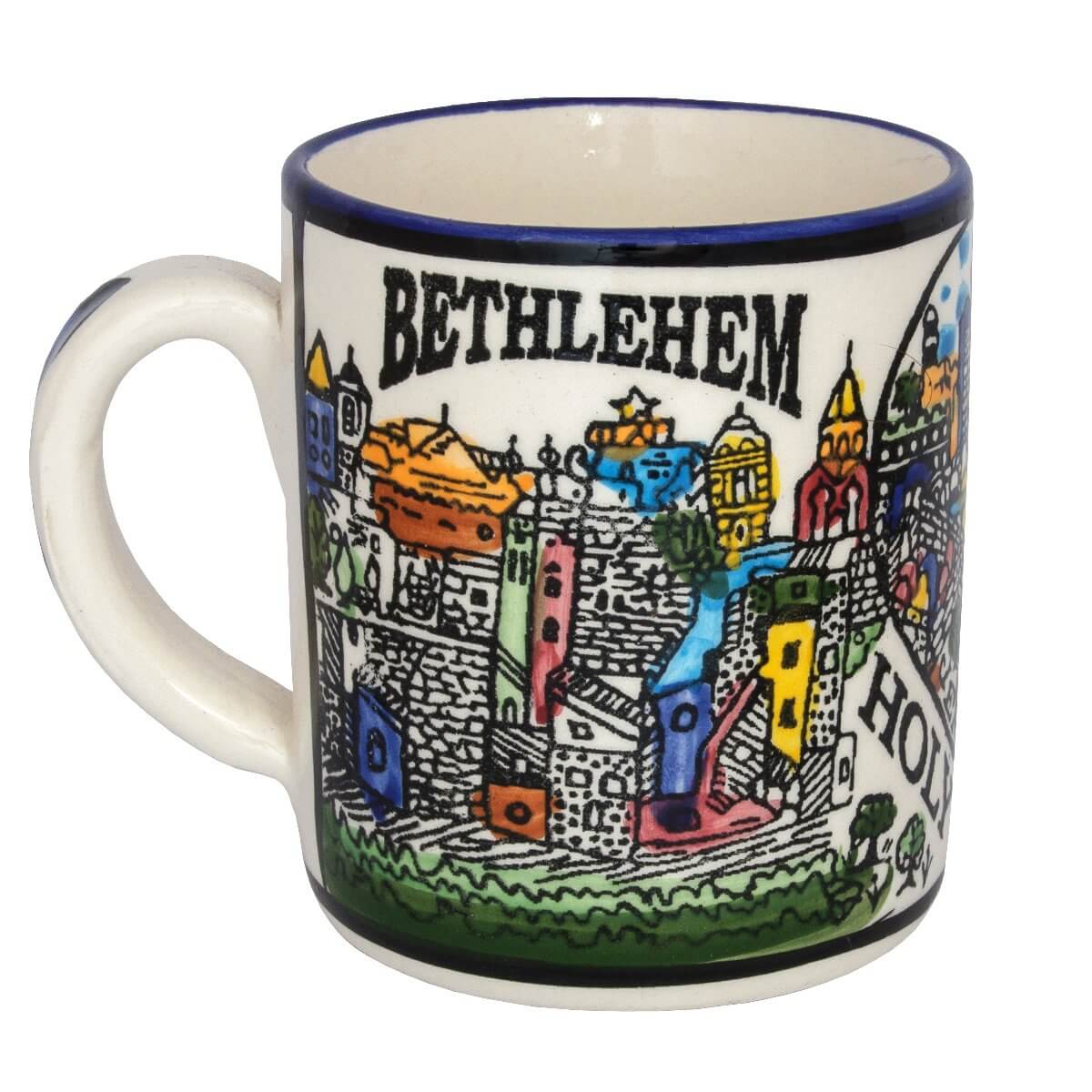 Decorative Handmade Cup Nazareth & Bethelem, Armenian Ceramics Jerusalem