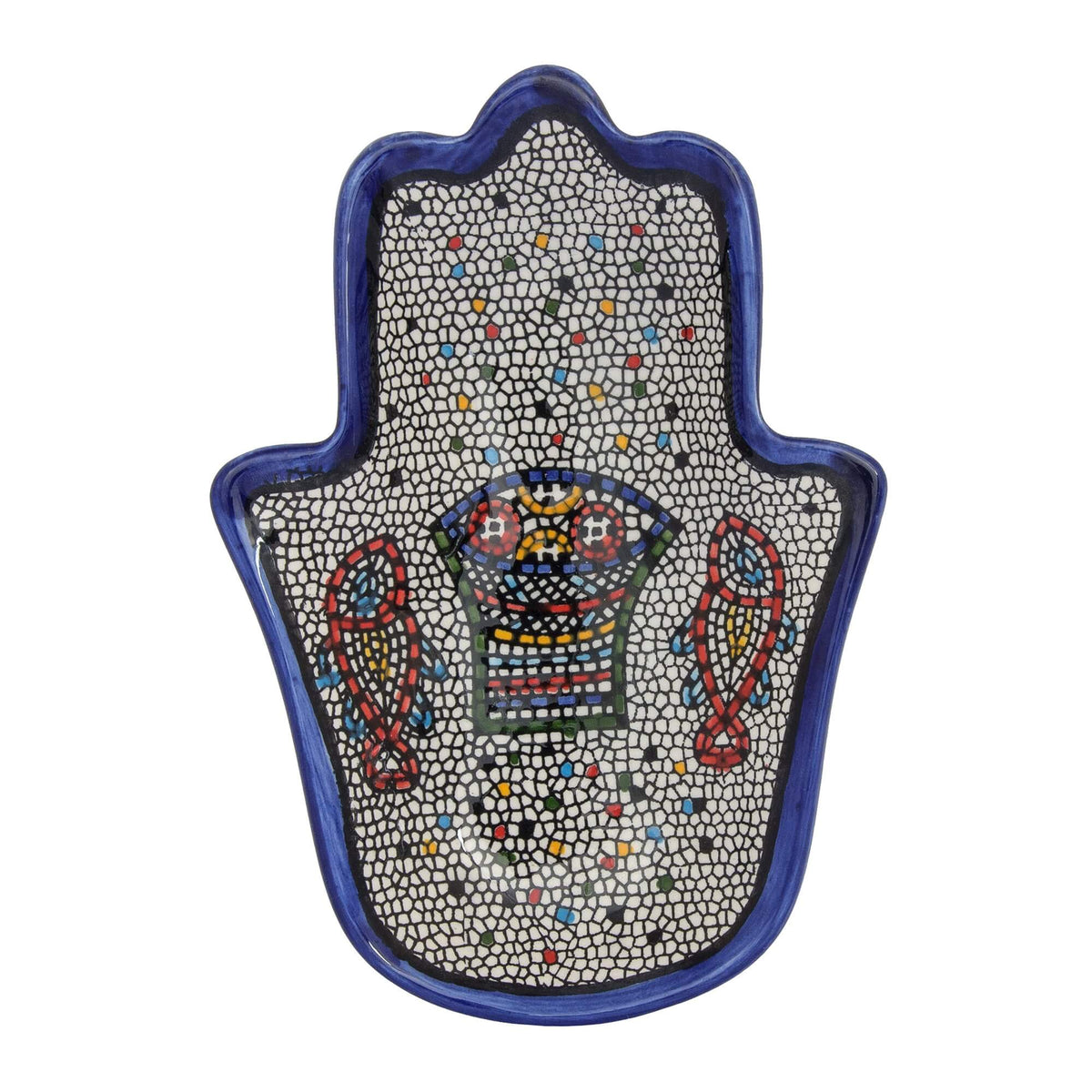 Armenian Ceramic Decorative Bowl in form of Hamsa Jerusalem Tabgha (4.72x2.95 inch)