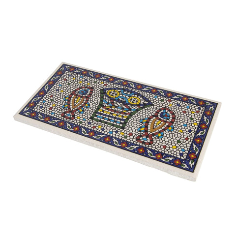 Armenian Ceramic Decorative Tile Wall Decor Tabha (5.91x2.95x0.19 inch)