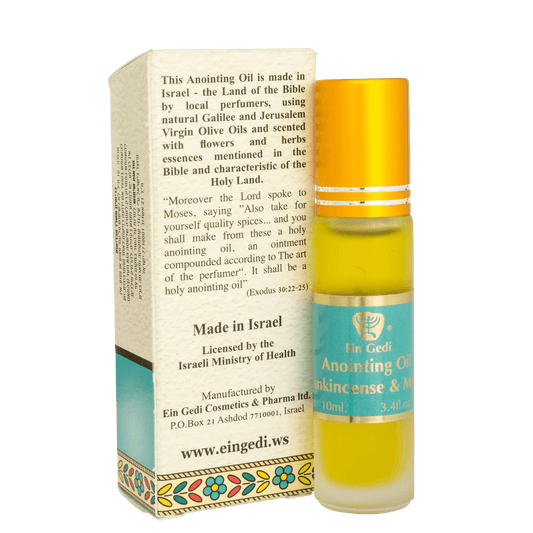 Anointing Oil Frankincense & Myrrh Blessing form Jerusalem by Ein Gedi Holy Land 10 ml