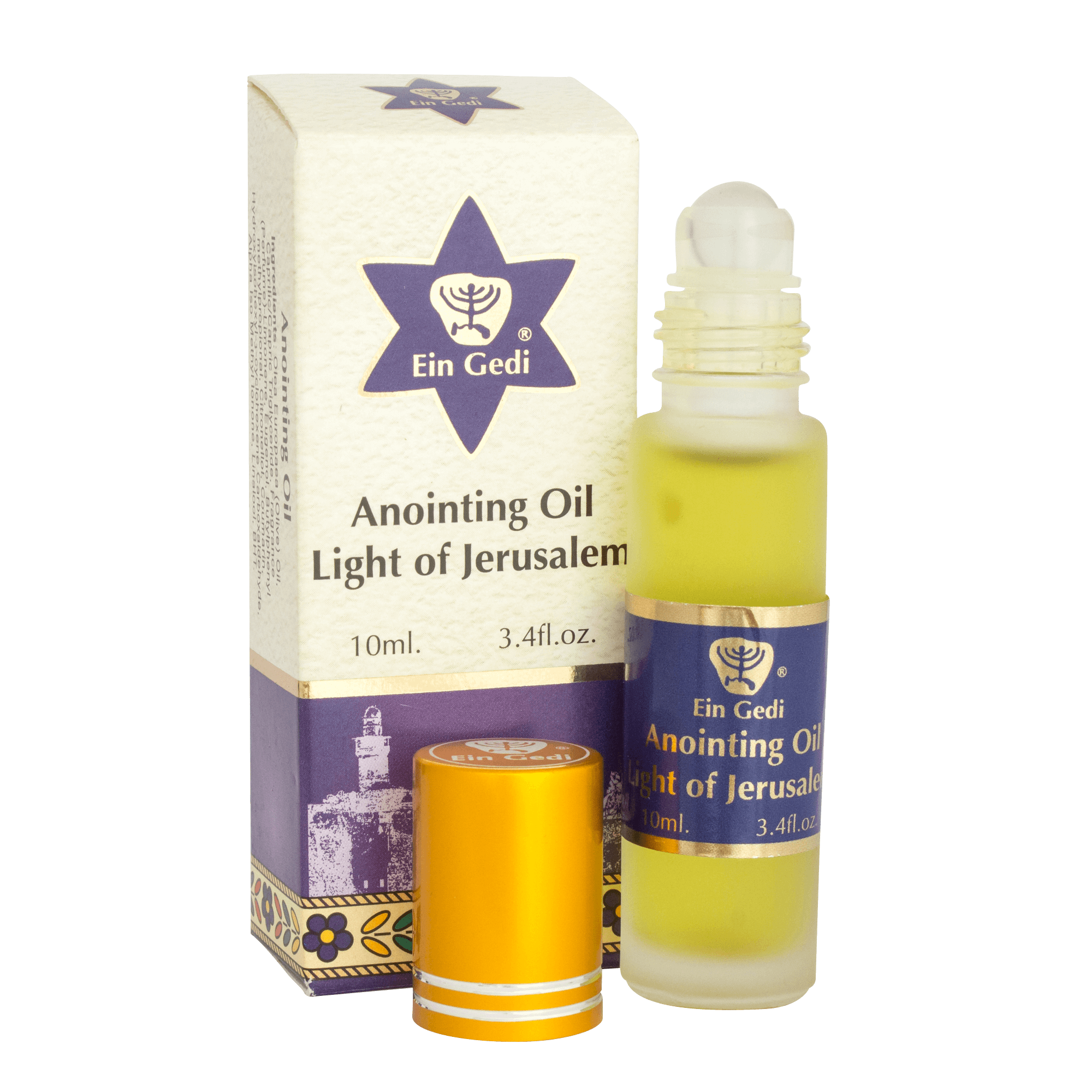 Blessed Anointing Oil Light of Jerusalem by Ein Gedi in Jerusalem Holy Land Roll-on 10ml