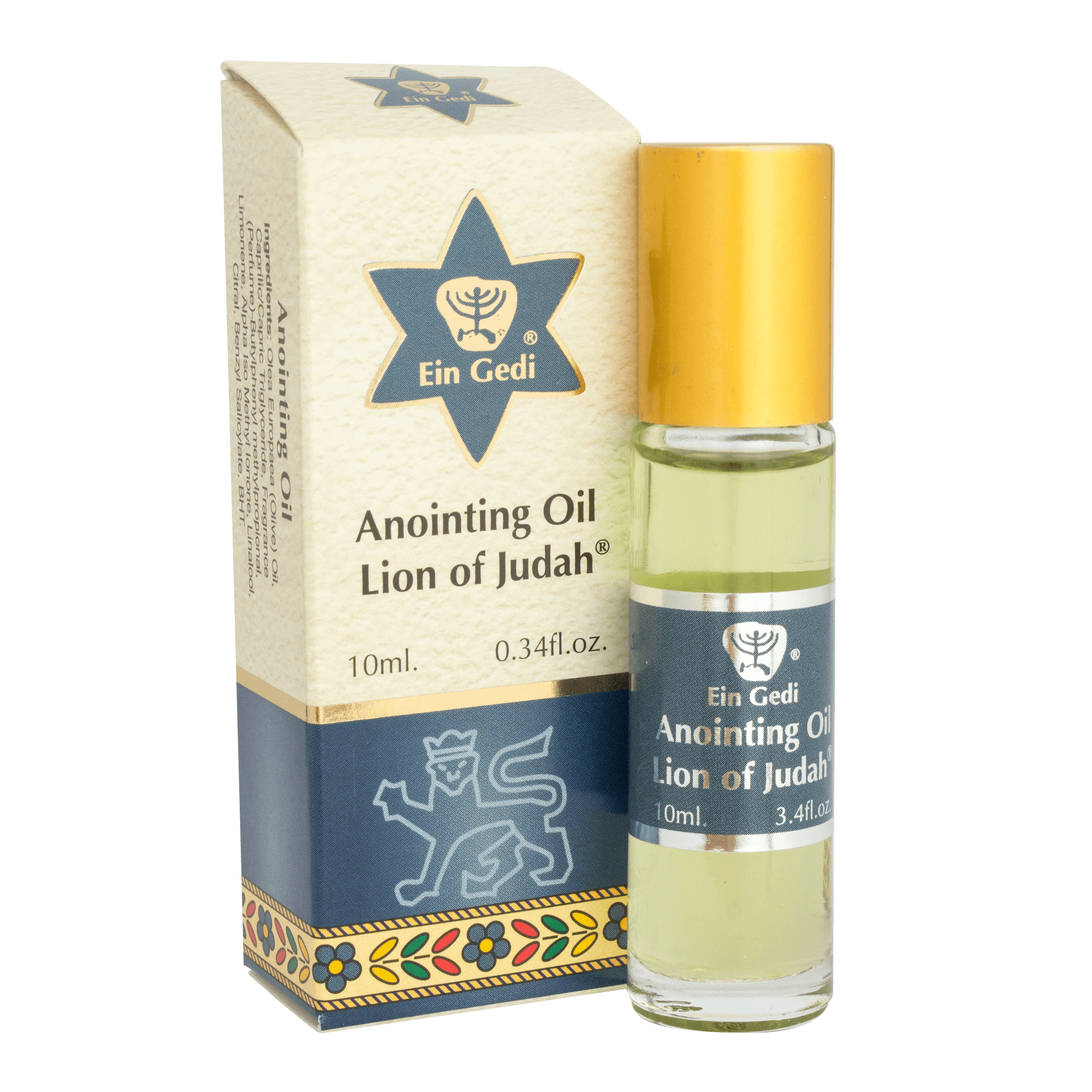 Ein Gedi Anointing Oil Lion of Judah Spices of the Bible Jerusalem the Holy Land Roll-on 10ml - Holy Land Store