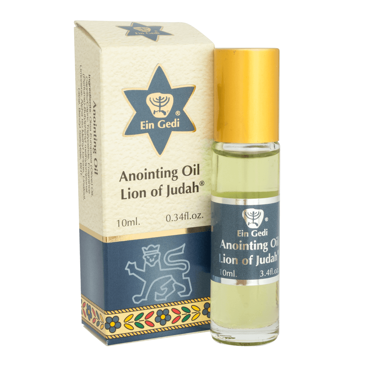 Ein Gedi Anointing Oil Lion of Judah Spices of the Bible Jerusalem the Holy Land Roll-on 10ml - Holy Land Store