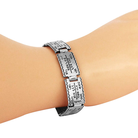 Hand Kabbalah Bracelet 72 Names of God on Hebrew Bangle Jewelry Sterling Silver 925