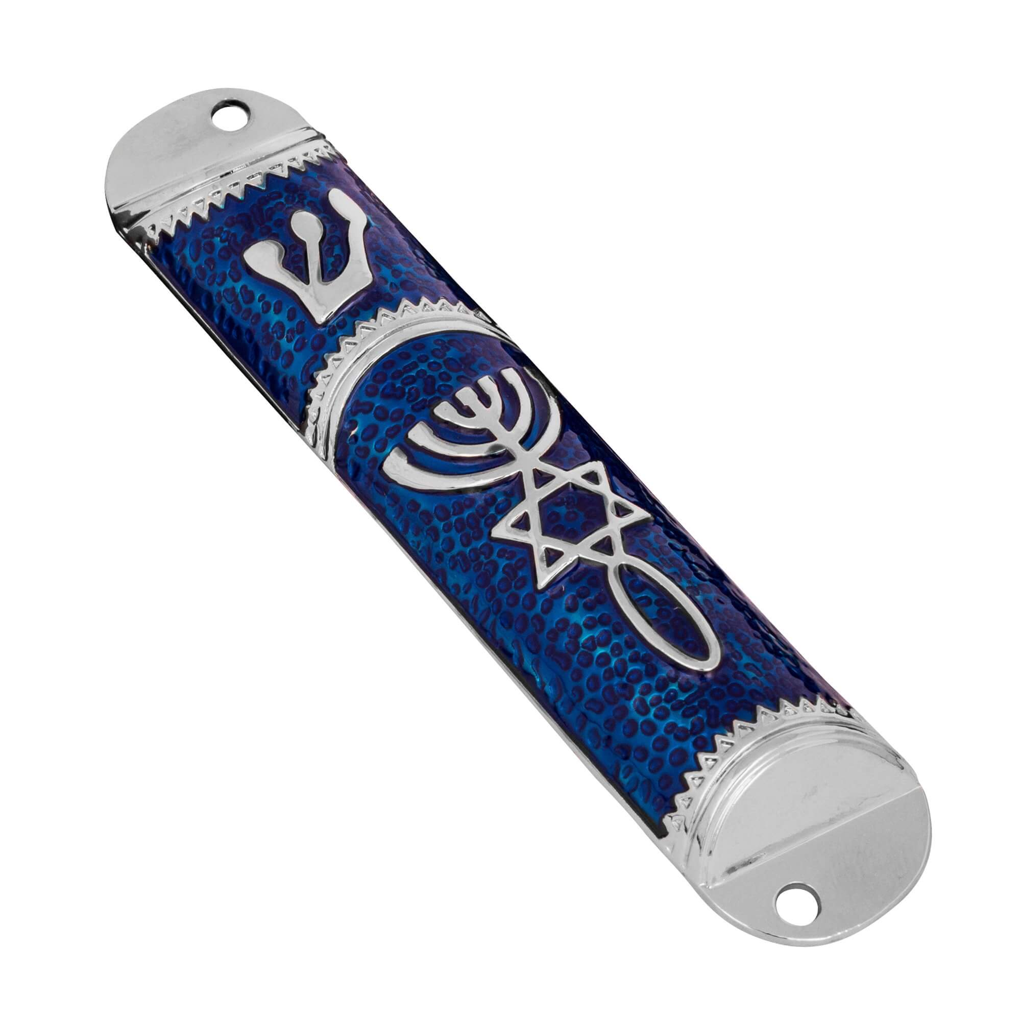 Enamel Door Mezuzah Scroll Case Shedai Jewish for Klaf Parchment 4" (10,5cm)