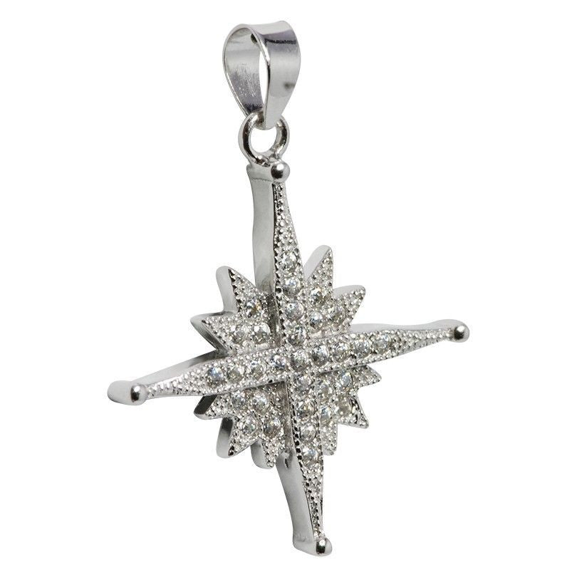 Pendant Christmas Star of Bethlehem 925 Sterling Silver Jewerly (19" Chain FREE) - Holy Land Store