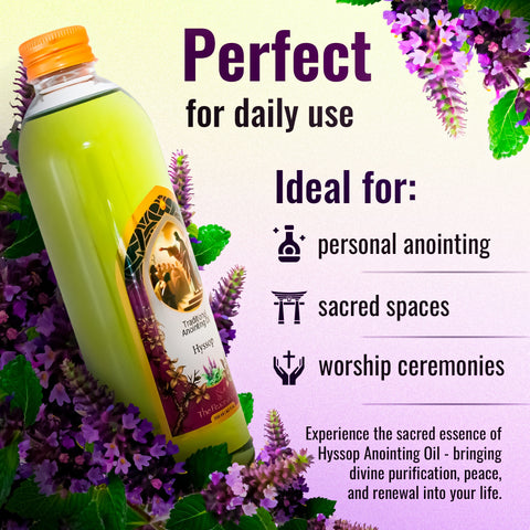 Anointing Oil with Hyssop 250ml – Holy Land Prayer Oil for Christian Worship and Cleansing