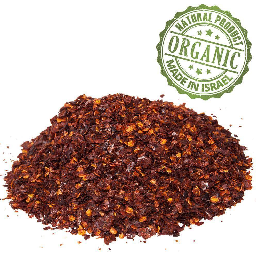 100% Organic Spice Red Chili Pepper Flakes Kosher Israel Seasoning 100-1900 gr