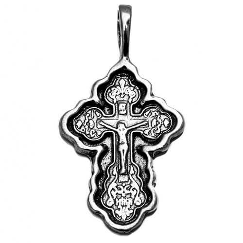 Body Cross Silver 925 Pendant Necklace Consecrated in HolySepulchre 0.8"/ 2.1 cm