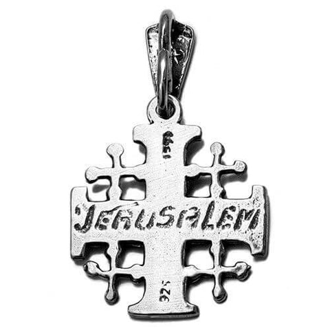 Body Jerusalem Cross Silver 925 Pendant Consecrated in HolySepulchre 0.7"/1.8 cm