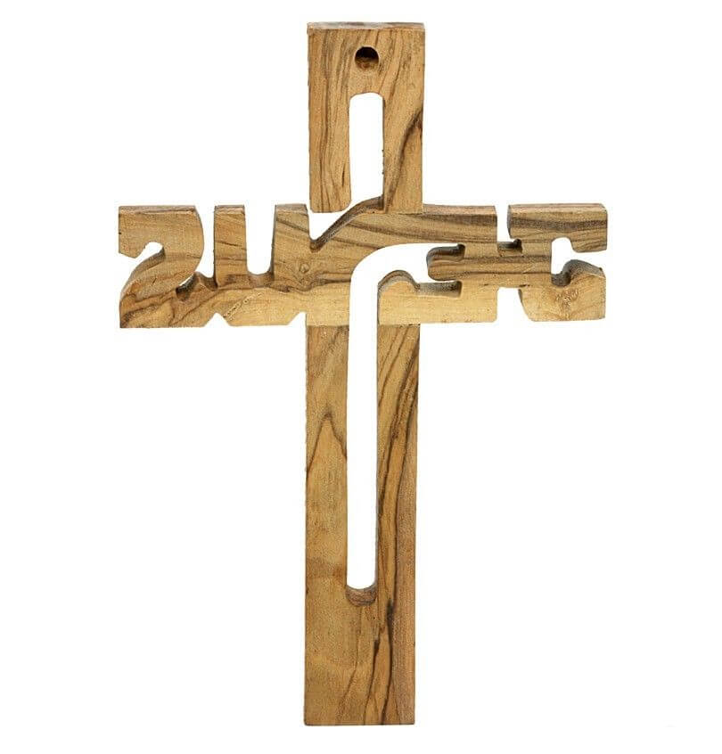 Handmade Olive Wood Cross Jesus from Holy Land 16 cm/ 6.3 inch - Holy Land Store