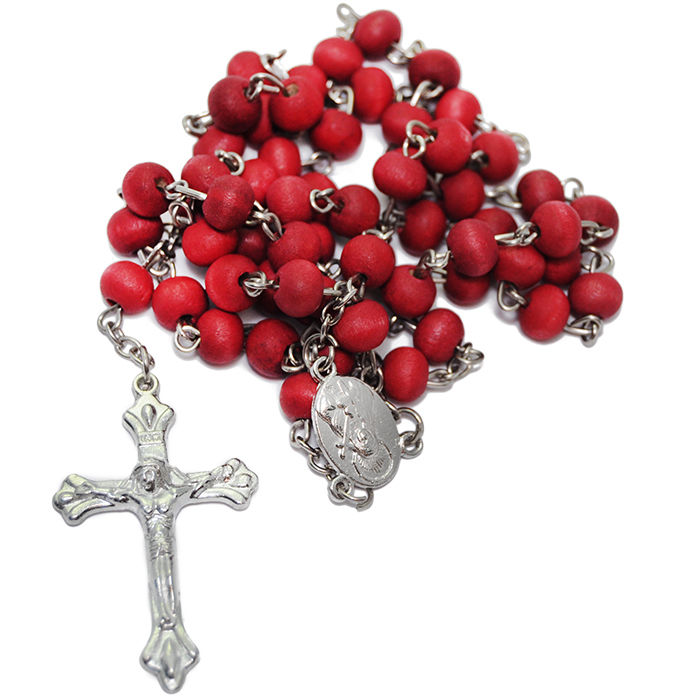 Rose scented Rosary with Rose Aroma and Jerusalem Cross Holy Land Gift 20"