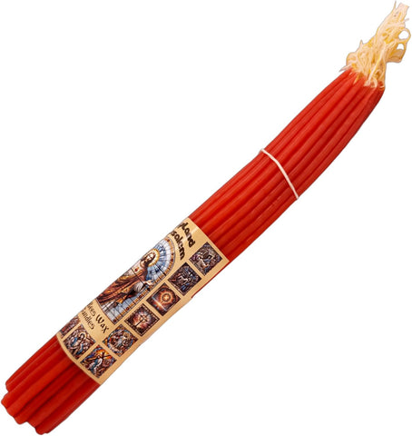 33 Red Jerusalem Candles – Natural Wax from the Church of the Holy Sepulcher