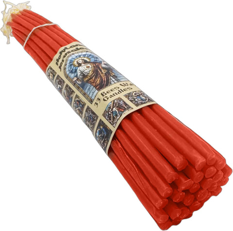 33 Red Jerusalem Candles – Natural Wax from the Church of the Holy Sepulcher