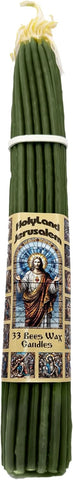 Set of 3 x 33 Natural Wax Candles – from the Church of the Holy Sepulcher 11"/28cm