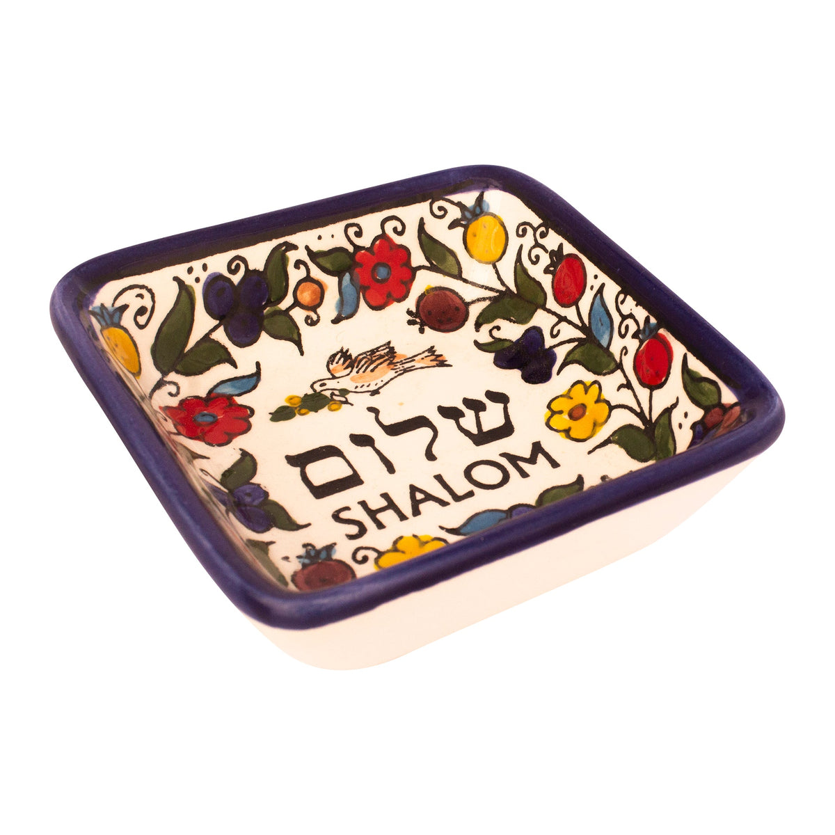 Shalom Ceramic Square Bowl Armenian Décor Mosaic Enamel Colourful