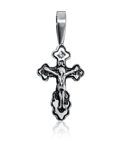 Small Sterling Silver Christian Cross Crucifix Necklace Pendant Child 2cm/0.8"