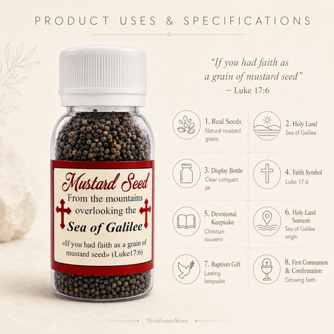 Mustard Seeds from the Holy Land, "Faith as a Grain of Mustard Seed" Religious Gift