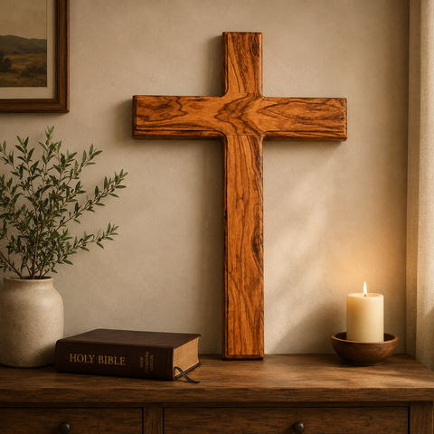 Jerusalem Cross Handmade Natural Olive Wood Bethlehem