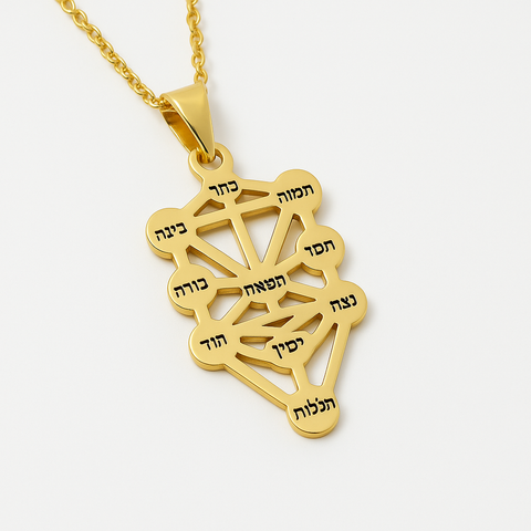 Talisman Kabbalah Pendant Tree of Life Gold 14K Judaica