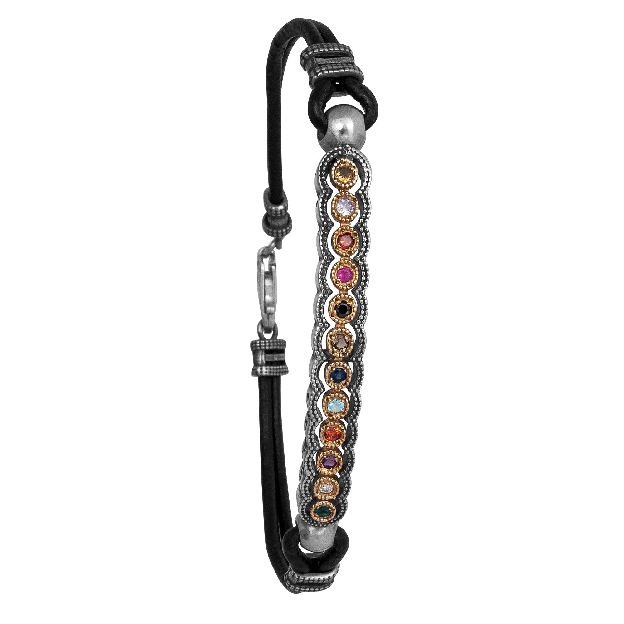 Men's Kabbalah Bracelet The Priestly Breastplate Hoshen 12 Tribes Sterling Silver
