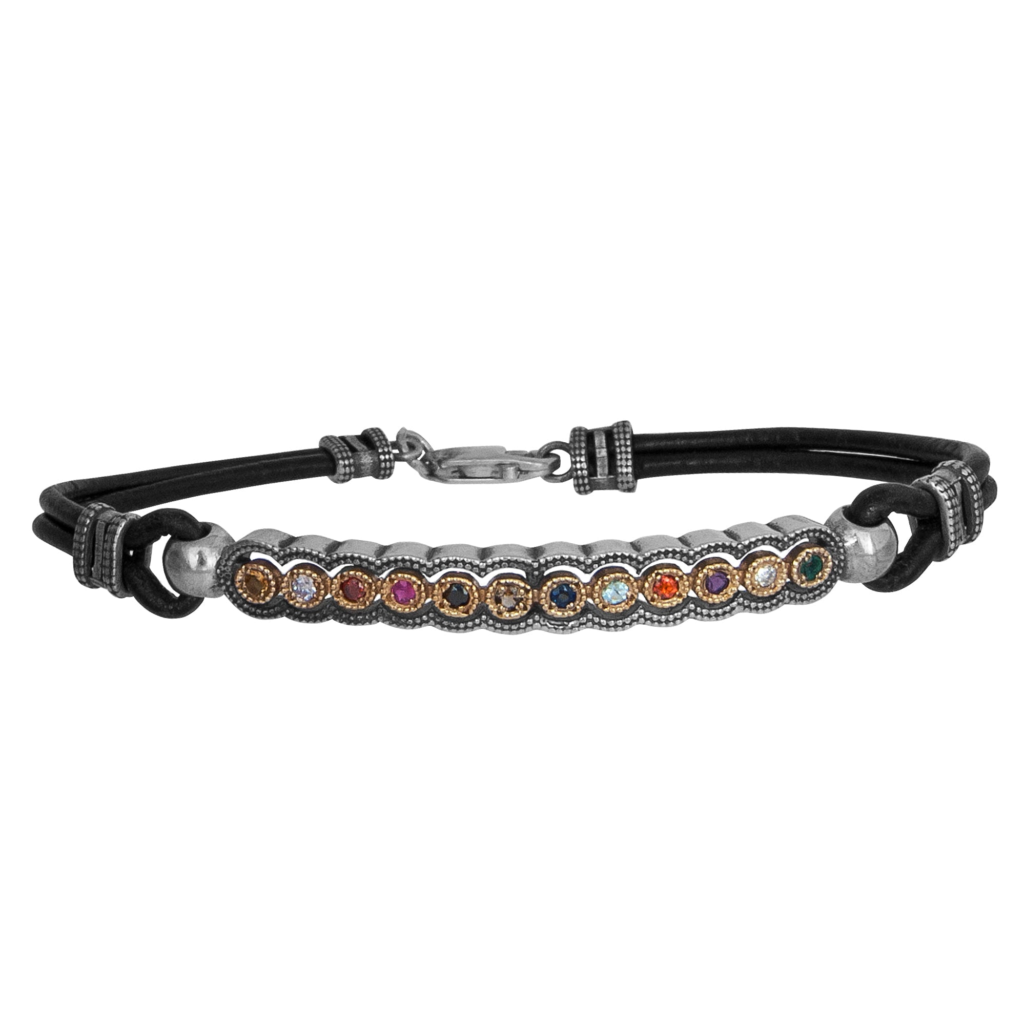 Men's Kabbalah Bracelet The Priestly Breastplate Hoshen 12 Tribes Sterling Silver
