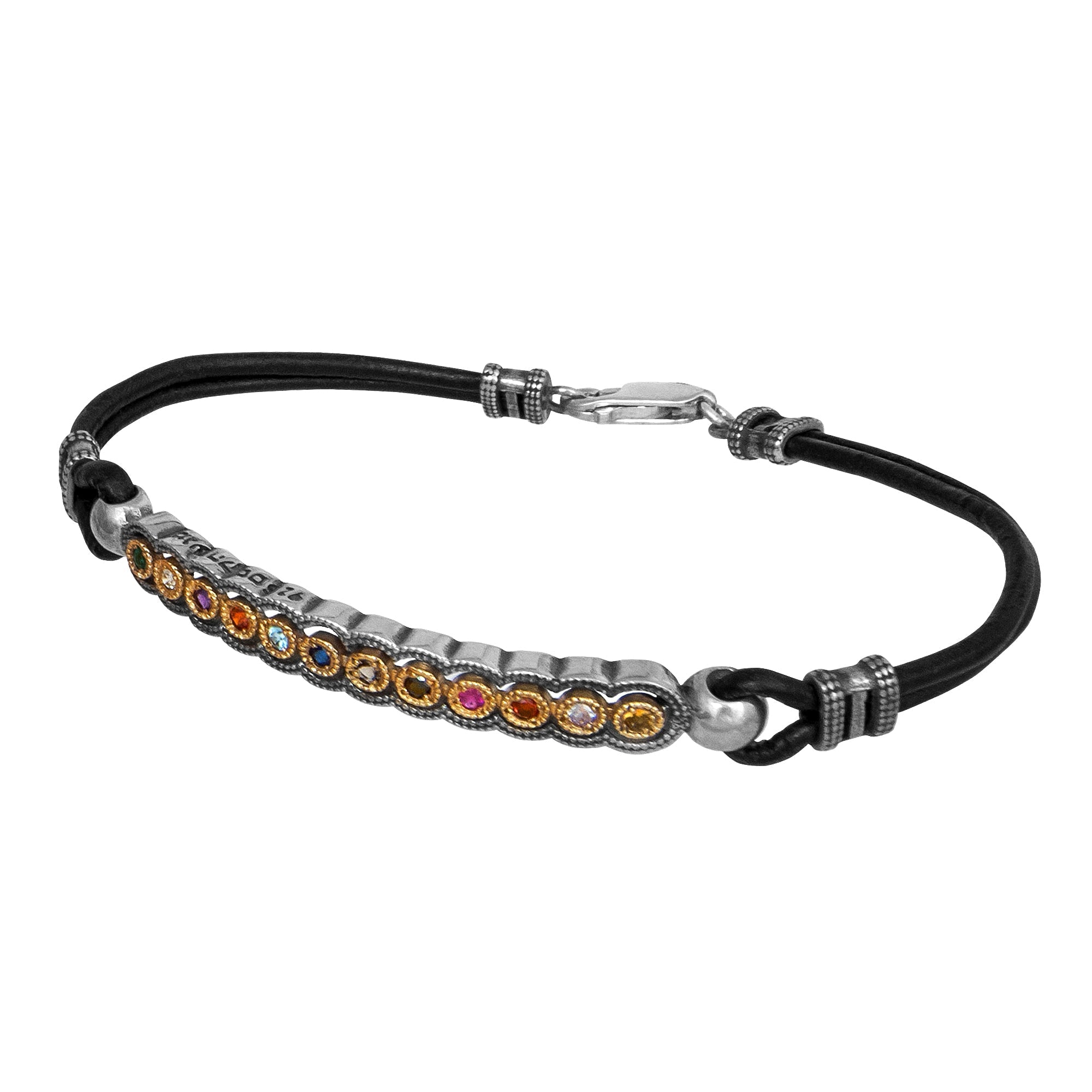 Men's Kabbalah Bracelet The Priestly Breastplate Hoshen 12 Tribes Sterling Silver