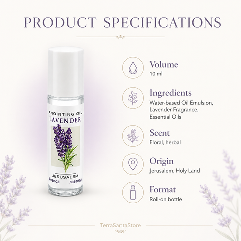 Lavender Anointing Oil from Jerusalem Olive Oil Basefor Prayer
