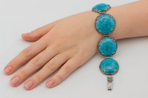 925 Sterling Silver Bracelet with Eilat Stone
