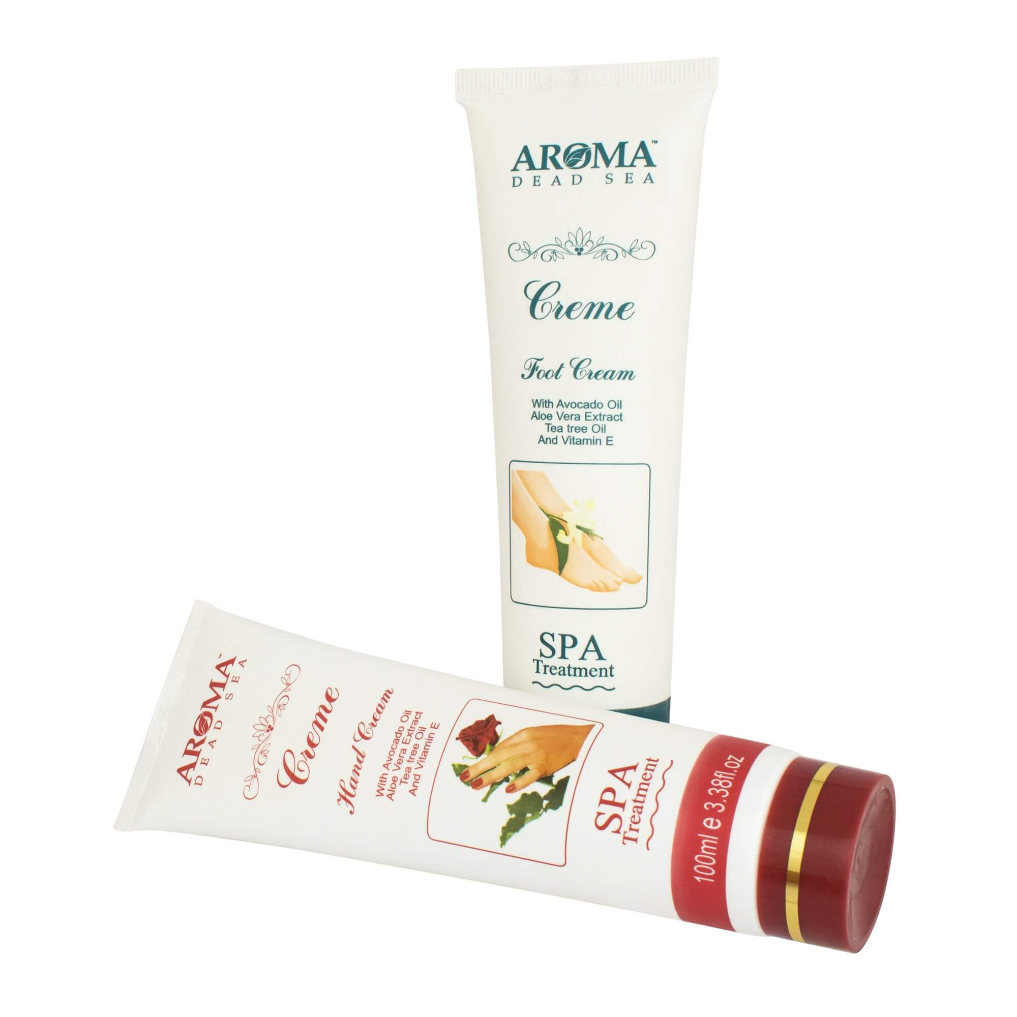 2 pcs Kit Hand and Foot Cream with Avocado Oil by Aroma Dead Sea 3,38 fl.oz (100 ml)