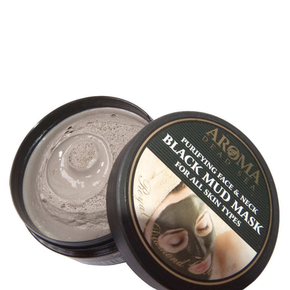 Purifying Face & Neck Black Mud Mask For All Skin Types by Aroma Dead Sea 3,5 fl.oz (100 ml)