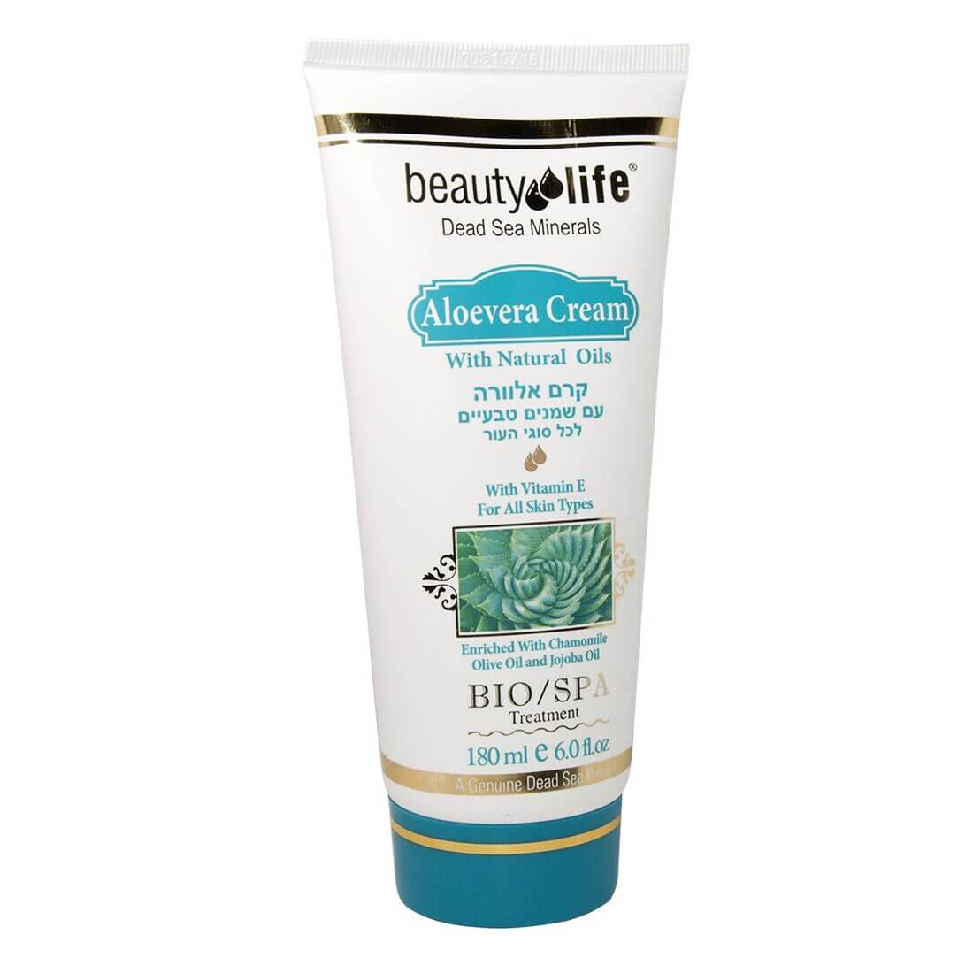 New Aloe Vera Cream w/ Natural Oils Beauty Life Dead Sea Minerals 6,0 fl.oz (180 ml)