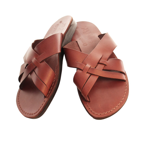Men’s Braid Leather Jesus Sandals – Authentic Holy Land Biblical Footwear