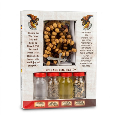 Holy Land Home Blessing Gift Set with Rosary & Holy Water