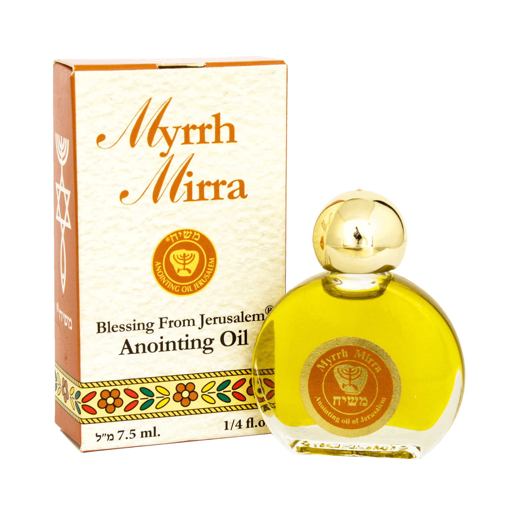 Ein Gedi Pure Authentic Anointing Oil Myrrh Blessed from Jerusalem 0,25fl.oz/7,5 ml