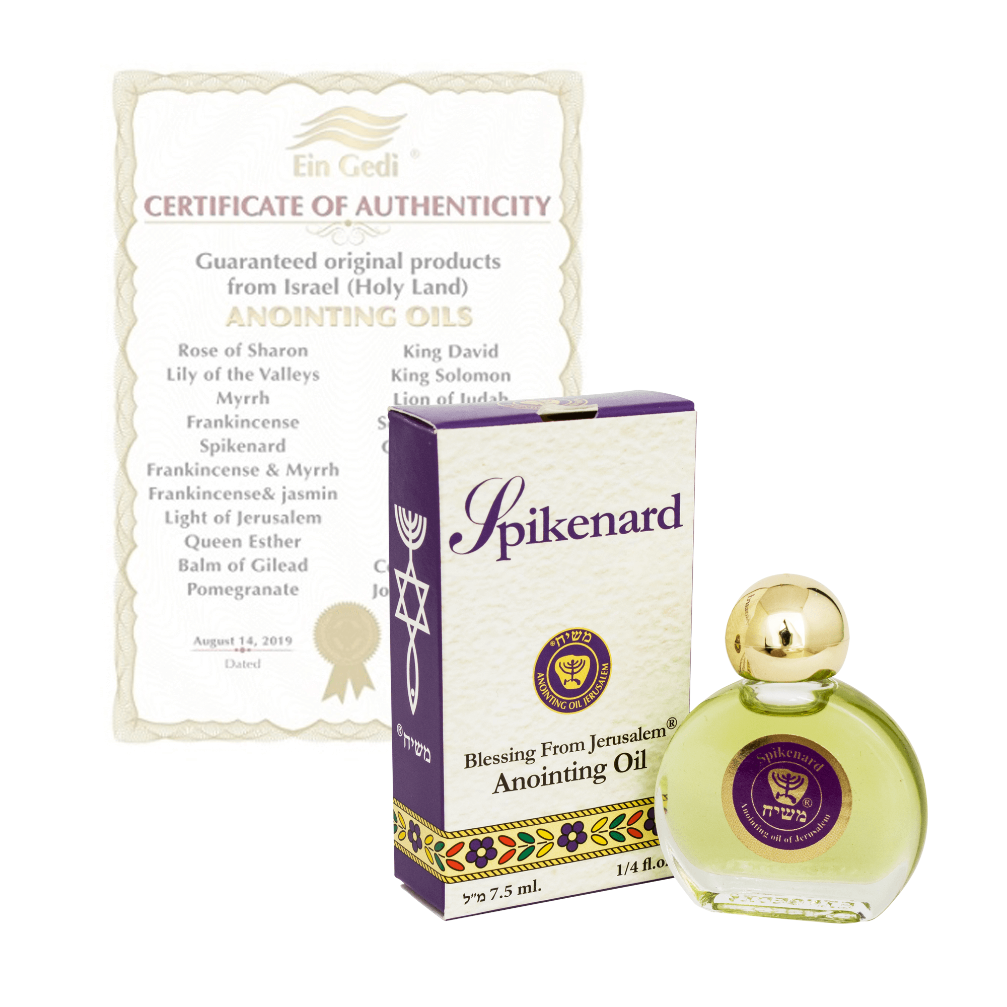 Ein Gedi Pure Authentic Anointing Oil Spikenard Blessed from Jerusalem 0,25fl.oz/7,5 ml