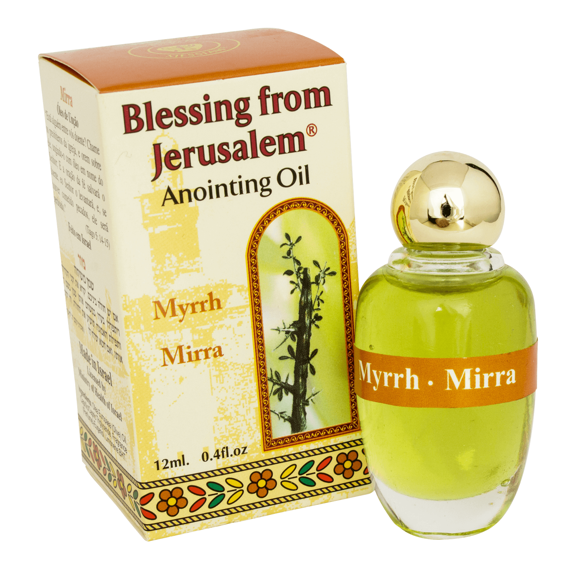 Authentic Anointing Oil Myrrh by Ein Gedi Blessed from Jerusalem 0,4fl.oz/12 ml